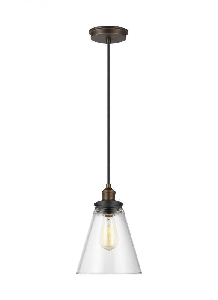 Visual Comfort Studio Baskin Cone Pendant Painted Aged Brass / Dark Weathered Zinc
