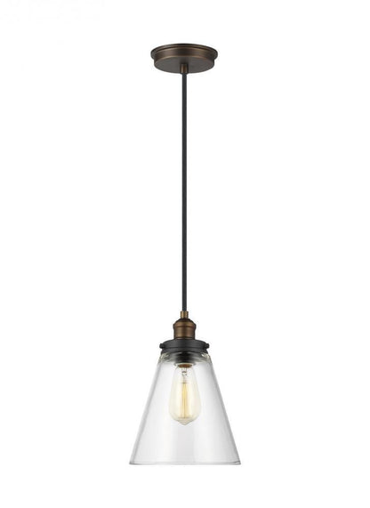 Visual Comfort Studio Baskin Cone Pendant Painted Aged Brass / Dark Weathered Zinc