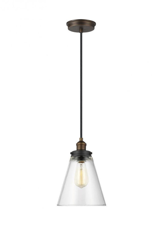 Visual Comfort Studio Baskin Cone Pendant Painted Aged Brass / Dark Weathered Zinc