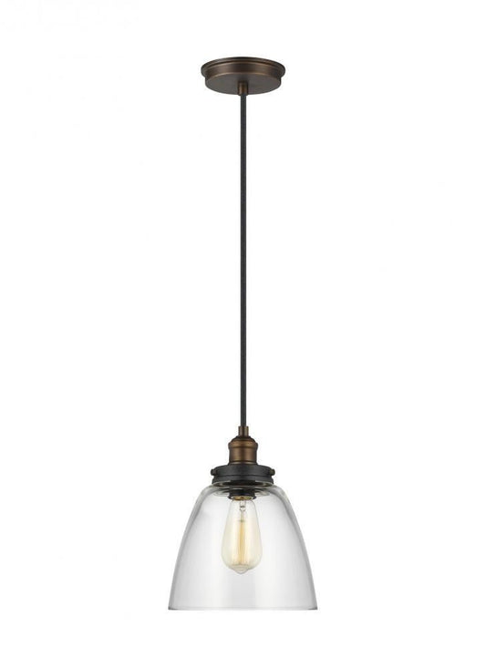 Visual Comfort Studio Baskin Dome Pendant Painted Aged Brass / Dark Weathered Zinc