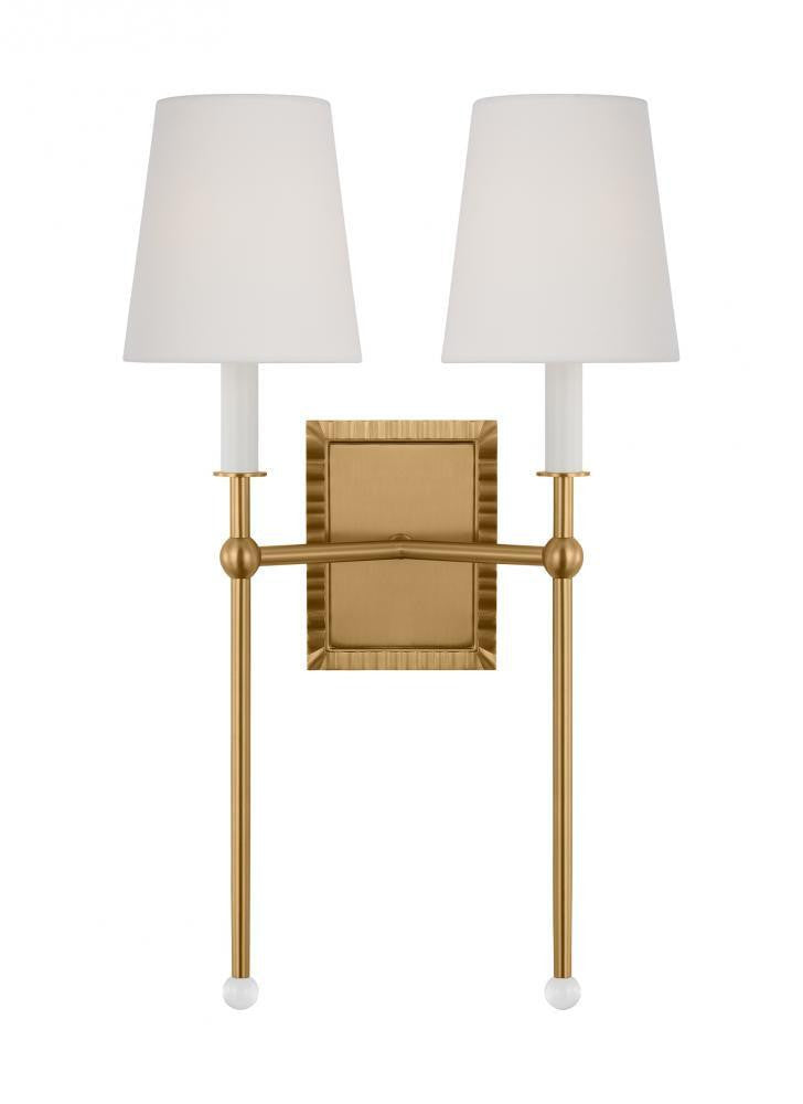 Visual Comfort Studio Baxley Double Wall Sconce Burnished Brass