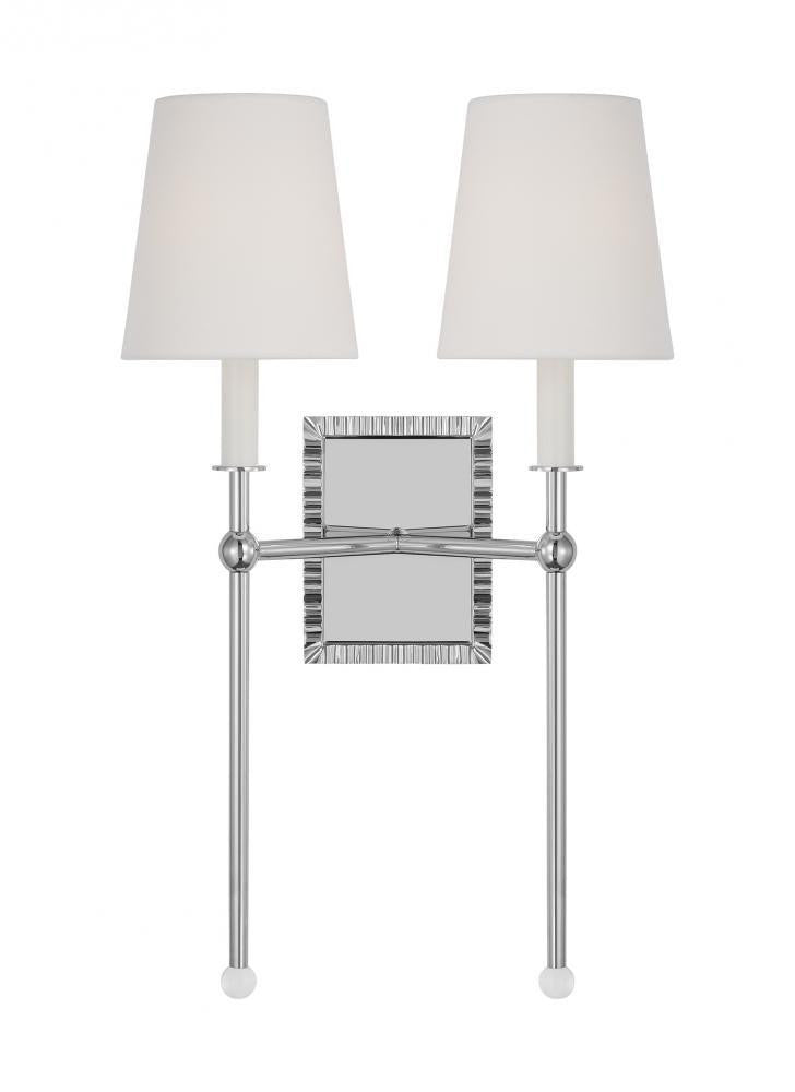 Visual Comfort Studio Baxley Double Wall Sconce Polished Nickel