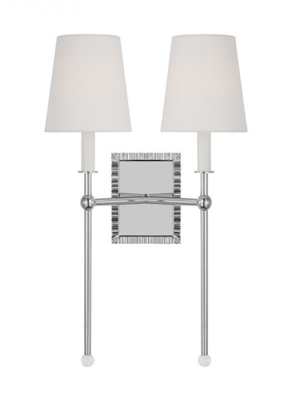 Visual Comfort Studio Baxley Double Wall Sconce Polished Nickel