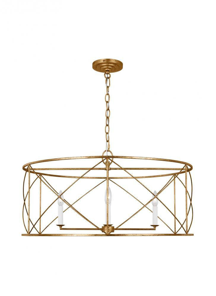 Visual Comfort Studio Beatrix 4 Light Extra Large Lantern Antique Gild