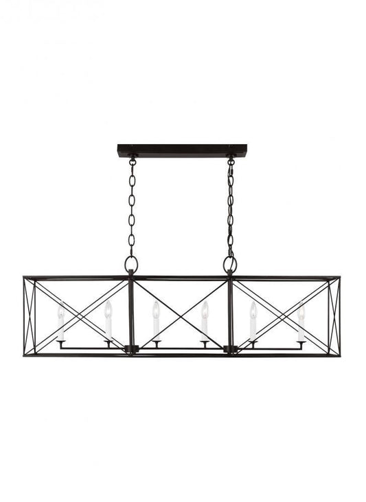 Visual Comfort Studio Beatrix 6 Light Large Linear Lantern Aged Iron