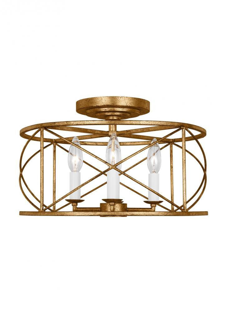 Visual Comfort Studio Beatrix 4 Light Medium Semi-Flush Mount Antique Gild