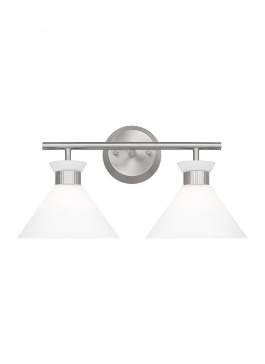 Visual Comfort Studio Belcarra 2 Light Bath Wall Sconce Brushed Steel