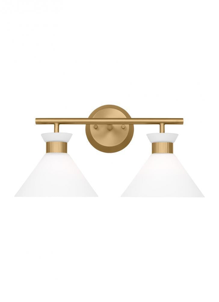 Visual Comfort Studio Belcarra 2 Light Bath Wall Sconce Satin Brass