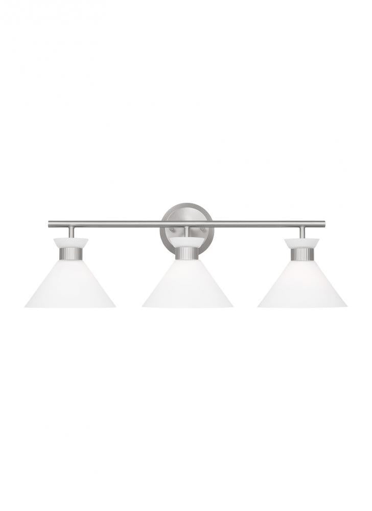 Visual Comfort Studio Belcarra 3 Light Bath Wall Sconce Brushed Steel