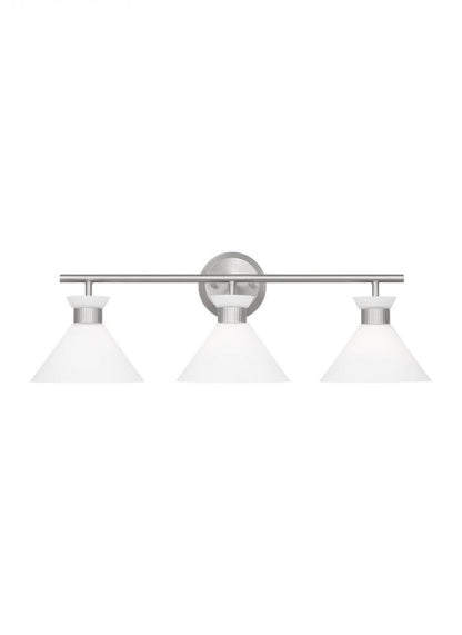 Visual Comfort Studio Belcarra 3 Light Bath Wall Sconce Brushed Steel