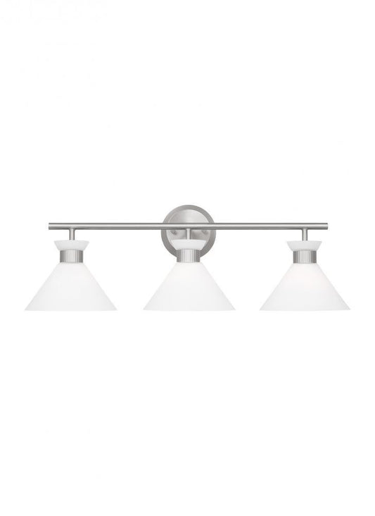 Visual Comfort Studio Belcarra 3 Light Bath Wall Sconce Brushed Steel