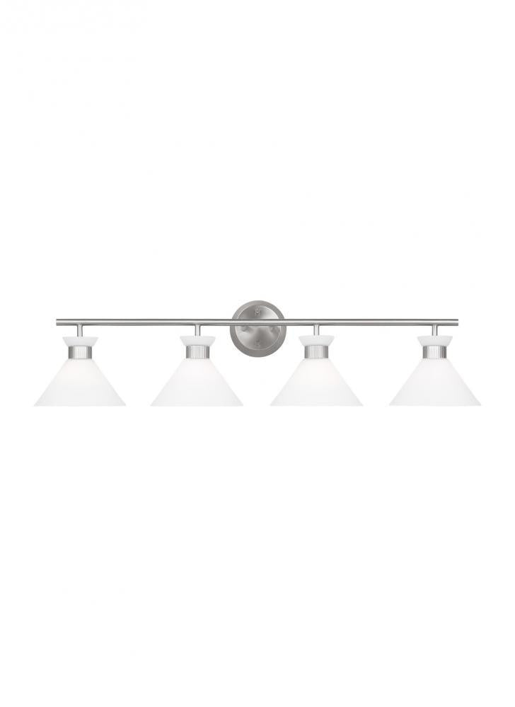Visual Comfort Studio Belcarra 4 Light Bath Wall Sconce Brushed Steel