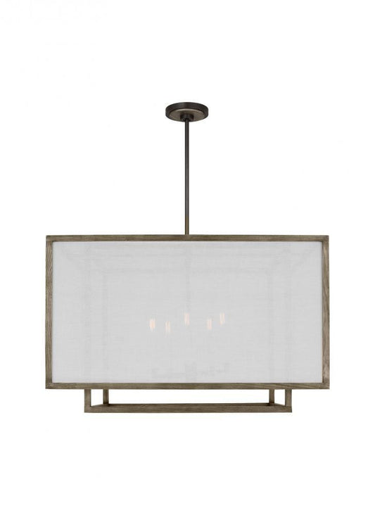 Visual Comfort Studio Brockway Extra Large Lantern Weathered Oak Wood