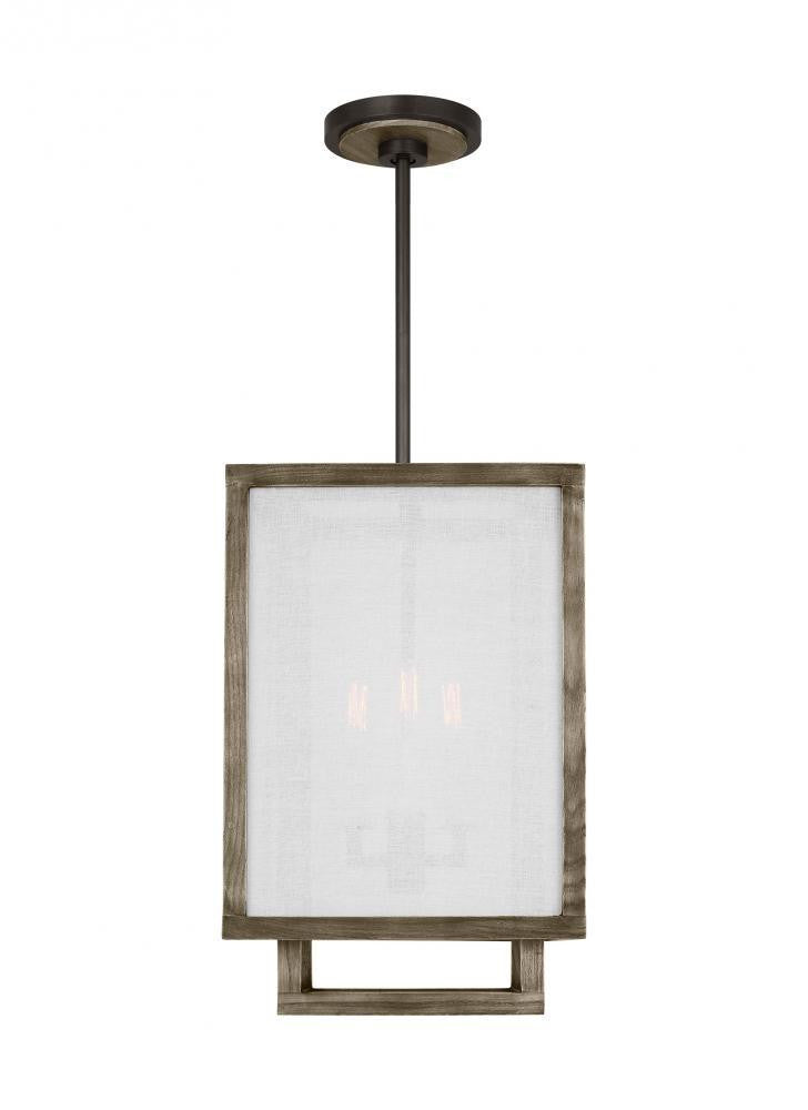 Visual Comfort Studio Brockway Small Lantern Weathered Oak Wood