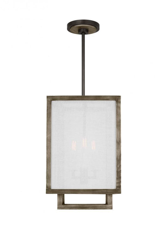 Visual Comfort Studio Brockway Small Lantern Weathered Oak Wood