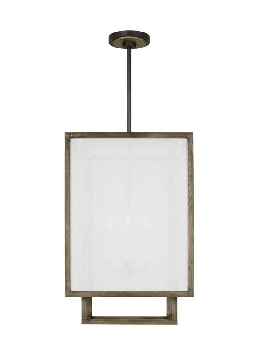 Visual Comfort Studio Brockway Medium Lantern Weathered Oak Wood