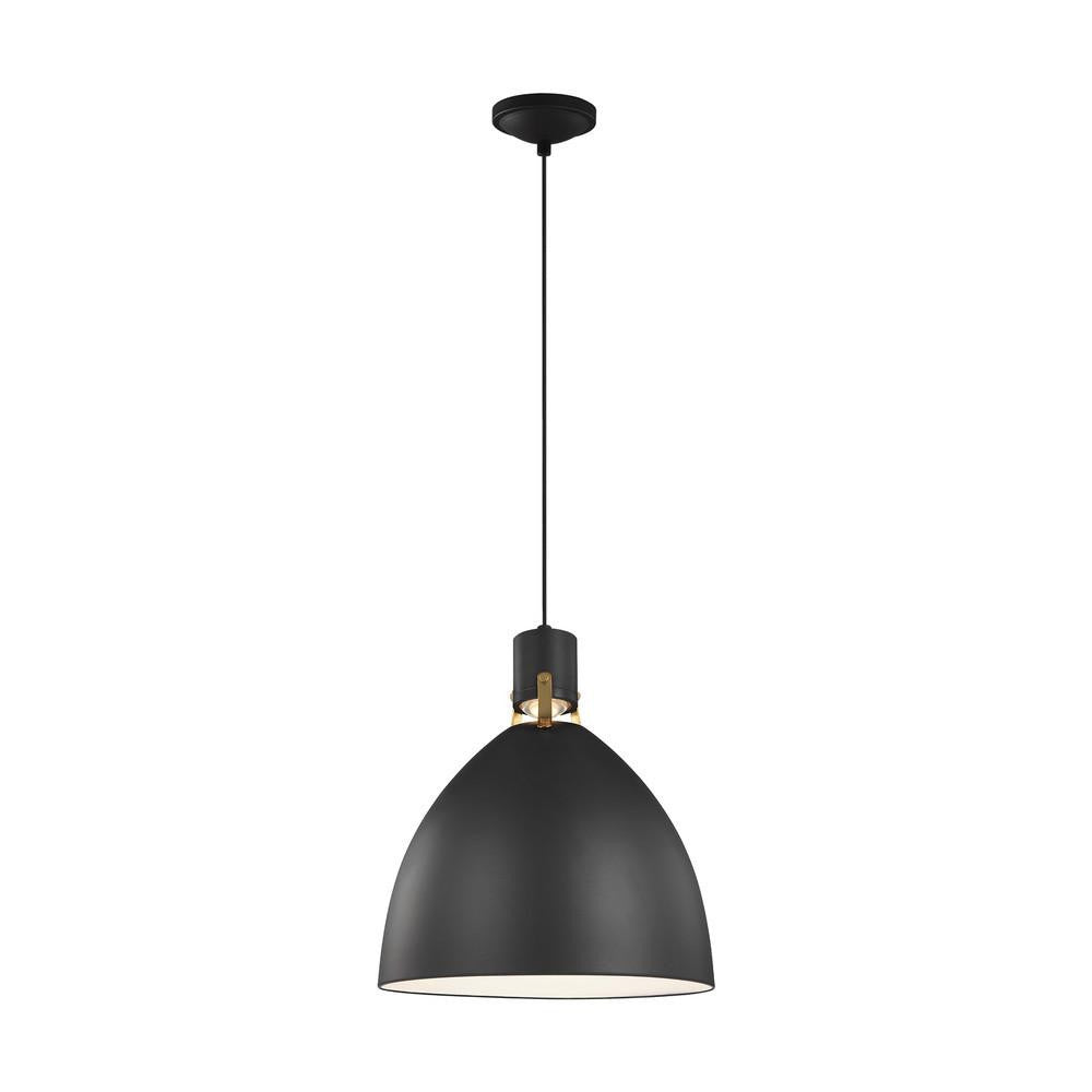 Visual Comfort & Co. Studio Collection Brynne Pendant, 1-Light, LED, Matte Black, 16.5"W (P1443MB-L1 706U5JD)