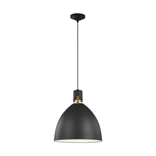 Visual Comfort & Co. Studio Collection Brynne Pendant, 1-Light, LED, Matte Black, 16.5"W (P1443MB-L1 706U5JD)