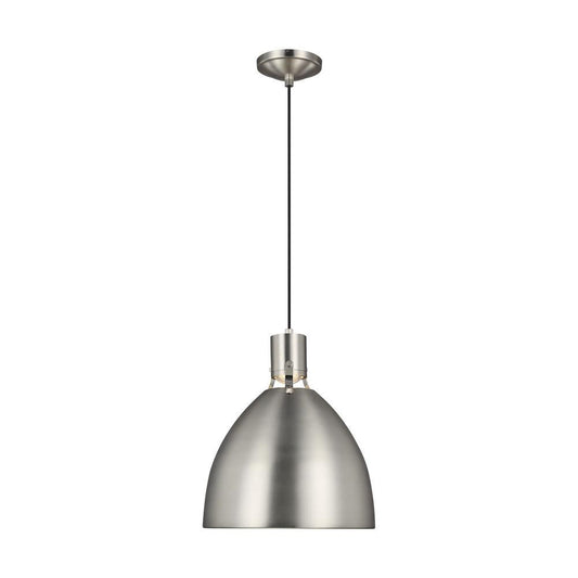 Visual Comfort & Co. Studio Collection Brynne Pendant, 1-Light, LED, Satin Nickel, 16.5"W (P1443SN-L1 706U5JA)