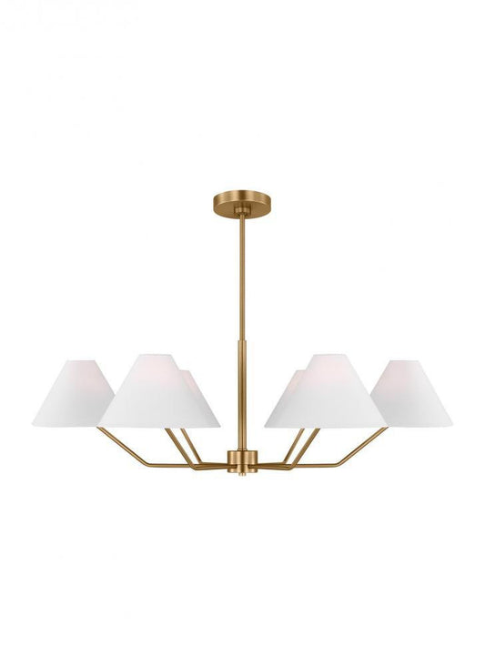 Visual Comfort Studio Burke 6 Light Large Chandelier Satin Brass