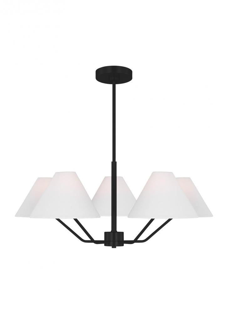 Visual Comfort Studio Burke 5 Light Medium Chandelier Midnight Black