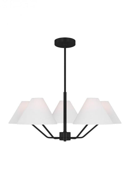 Visual Comfort Studio Burke 5 Light Medium Chandelier Midnight Black