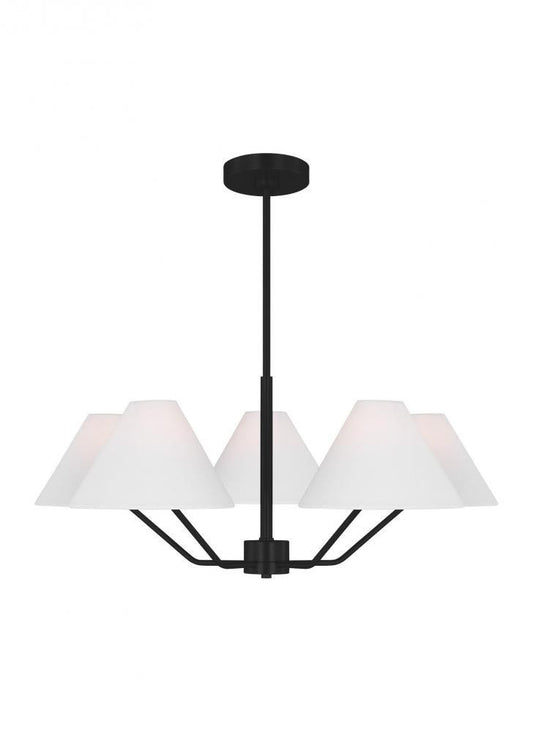 Visual Comfort Studio Burke 5 Light Medium Chandelier Midnight Black
