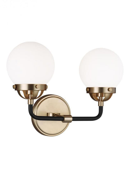 Visual Comfort Studio CafÃƒÂ© 2 Light LED Bath Wall Sconce Satin Brass