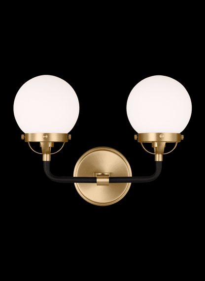 Visual Comfort Studio CafÃƒÂ© 2 Light Bath Wall Sconce Satin Brass
