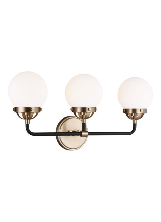 Visual Comfort Studio CafÃƒÂ© 3 Light LED Bath Wall Sconce Satin Brass