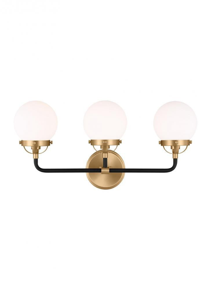 Visual Comfort Studio CafÃƒÂ© 3 Light Bath Wall Sconce Satin Brass