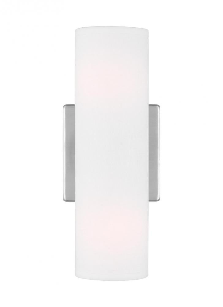 Visual Comfort Studio Capalino Medium Double Wall Sconce Brushed Steel