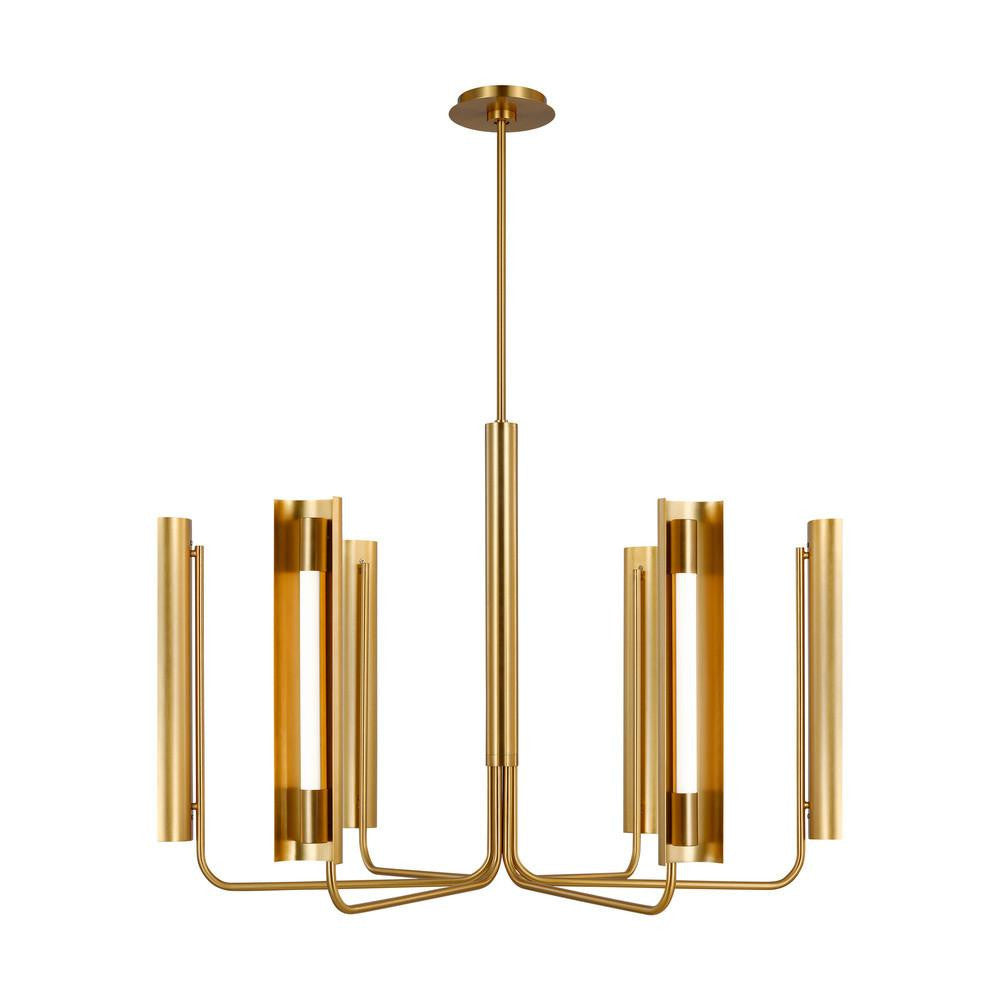 Visual Comfort Studio Carson 6 Light LED Chandelier Burnished Brass