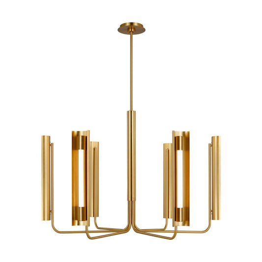 Visual Comfort Studio Carson 6 Light LED Chandelier Burnished Brass
