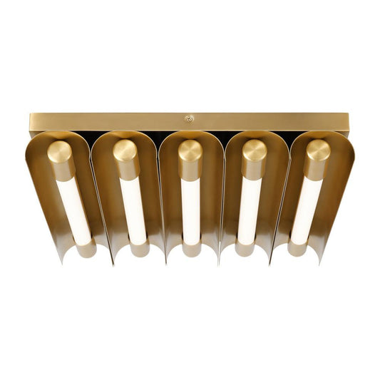 Visual Comfort Studio Carson 5 Light LED Flush Mount Burnished Brass