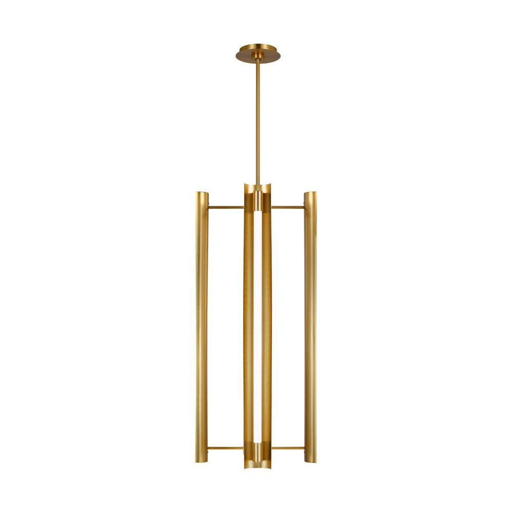 Visual Comfort Studio Carson 4 Light Tall LED Pendant Burnished Brass