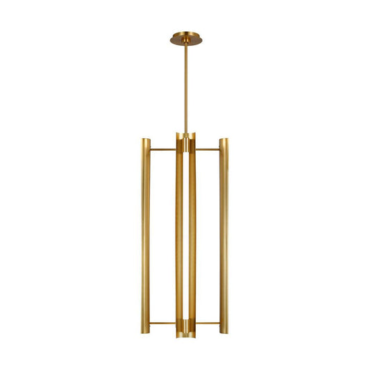 Visual Comfort Studio Carson 4 Light Tall LED Pendant Burnished Brass