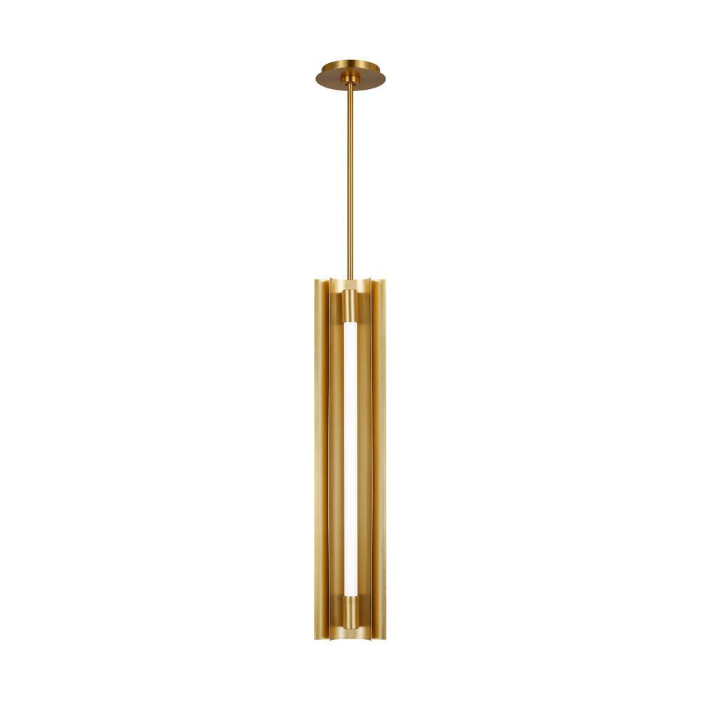 Visual Comfort Studio Carson 4 Light Narrow LED Pendant Burnished Brass