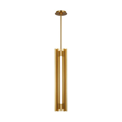 Visual Comfort Studio Carson 4 Light Narrow LED Pendant Burnished Brass