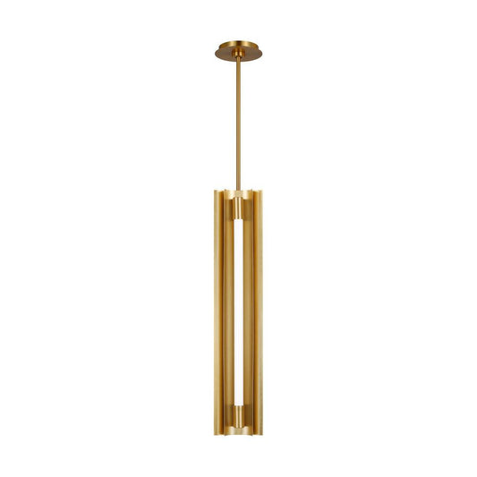Visual Comfort Studio Carson 4 Light Narrow LED Pendant Burnished Brass