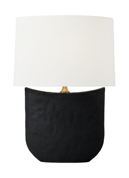 Visual Comfort Studio Cenotes LED Table Lamp Rough Black Ceramic