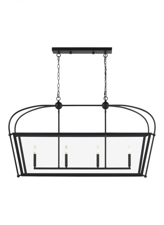 Visual Comfort Studio Charleston 4 Light Linear Lantern Satin Brass