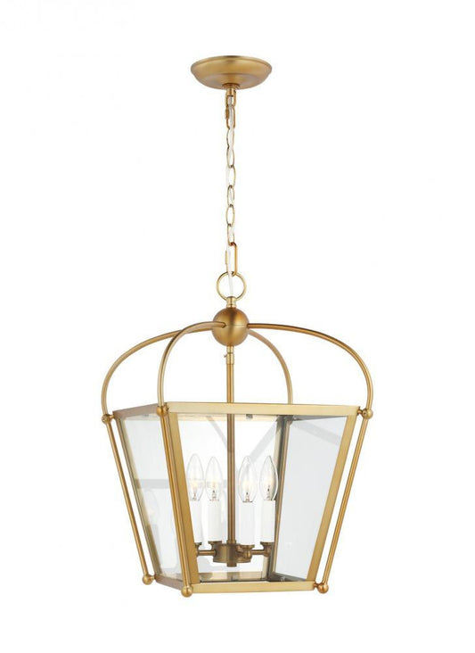 Visual Comfort Studio Charleston Small 4 Light Lantern Satin Brass
