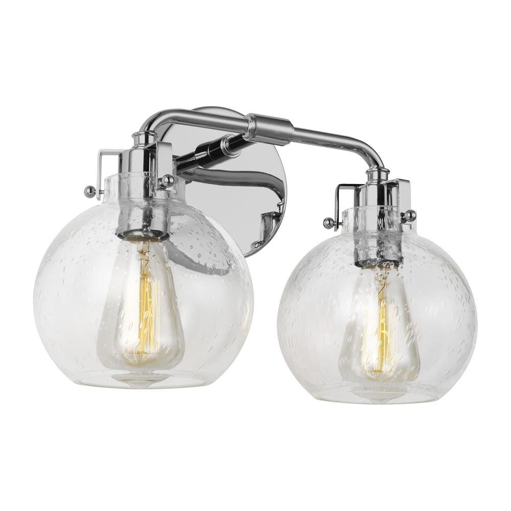 Visual Comfort Studio Clara 2 Light Wall Sconce Chrome