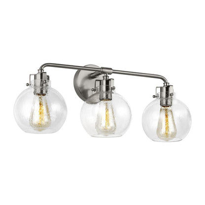 Visual Comfort Studio Clara 3 Light Wall Sconce Satin Nickel