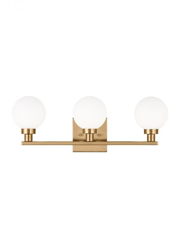 Visual Comfort Studio Clybourn 3 Light Bath Wall Sconce Satin Brass