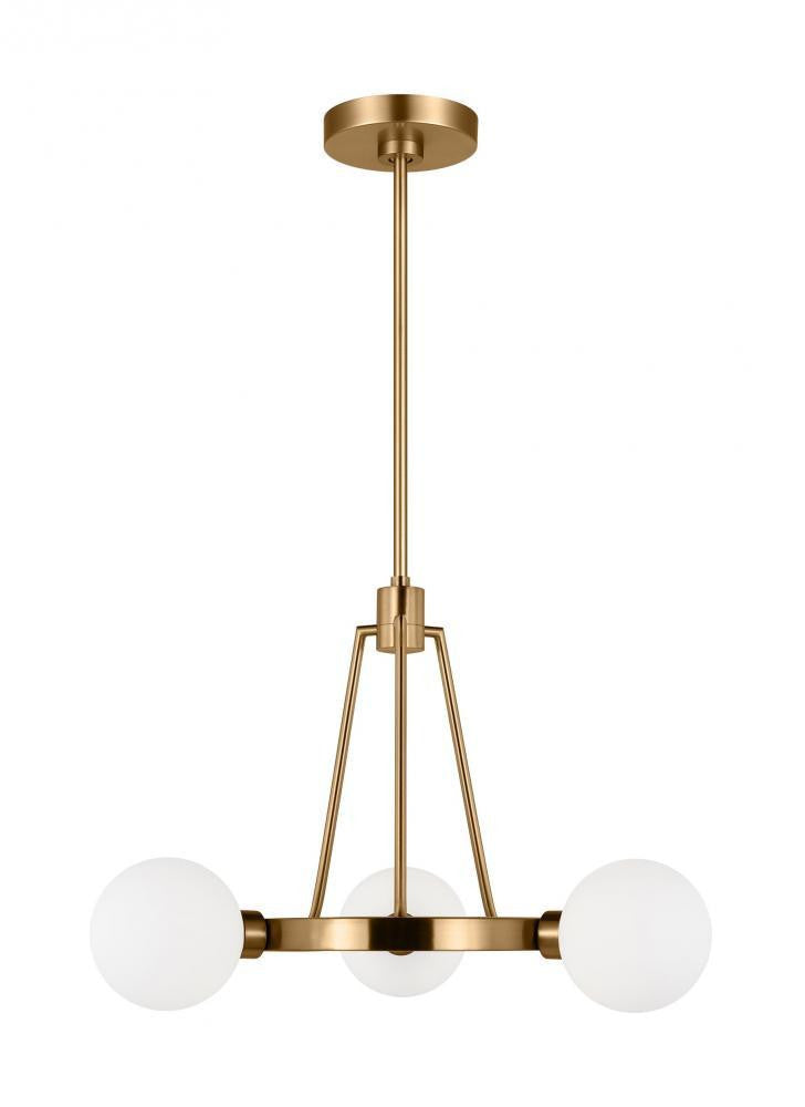 Visual Comfort Studio Clybourn 3 Light Chandelier Satin Brass