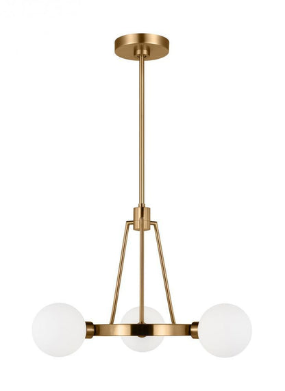 Visual Comfort Studio Clybourn 3 Light Chandelier Satin Brass