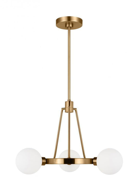 Visual Comfort Studio Clybourn 3 Light Chandelier Satin Brass