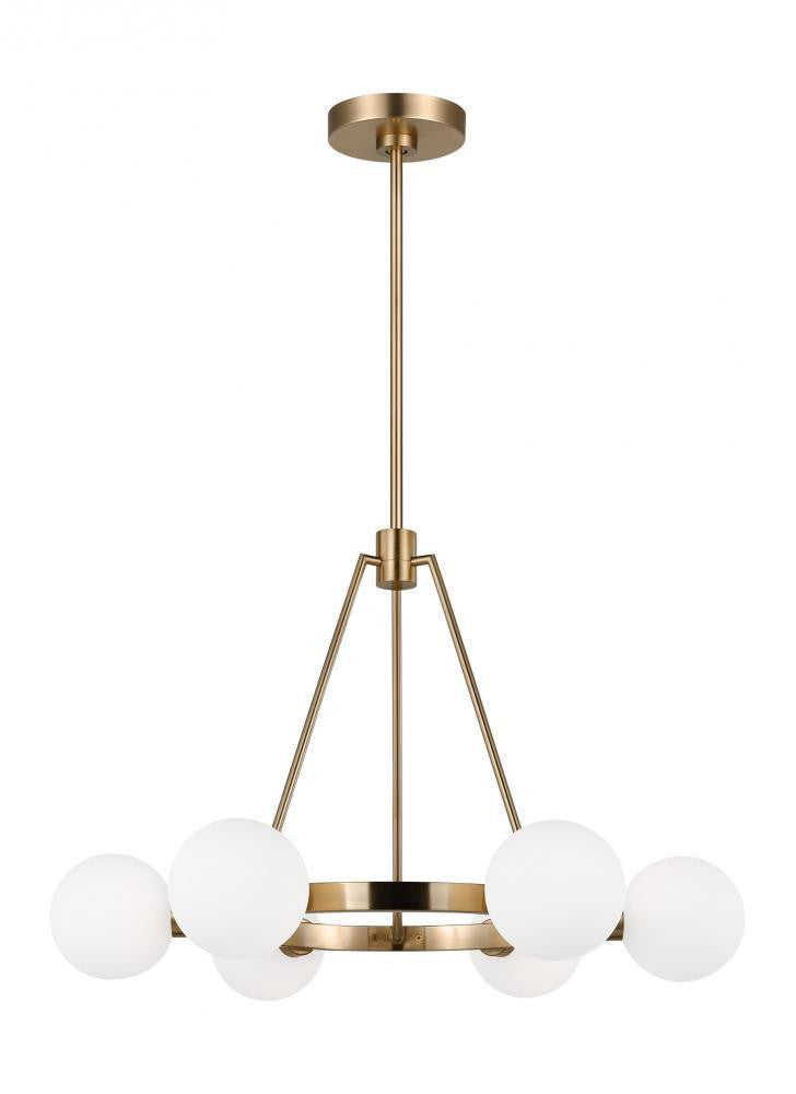 Visual Comfort Studio Clybourn 6 Light Chandelier Satin Brass